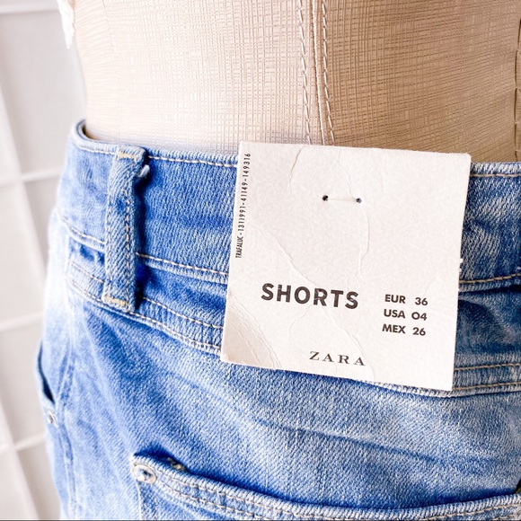 ZARA TRF DENIM High Rise Cutoff Shorts - Picture 9 of 10